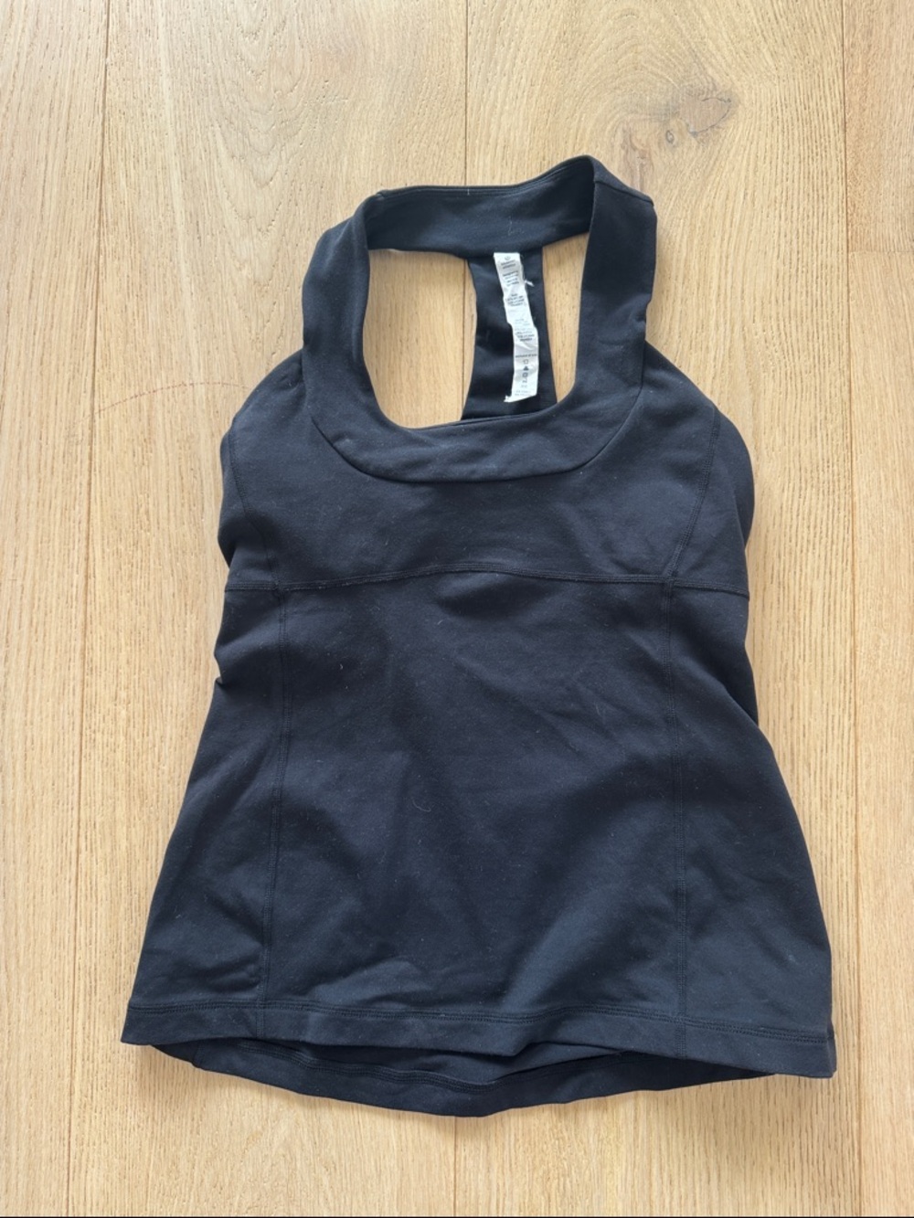 LULULEMON! NEVER WORN! Black Racerback Halter Tank with built in bra.